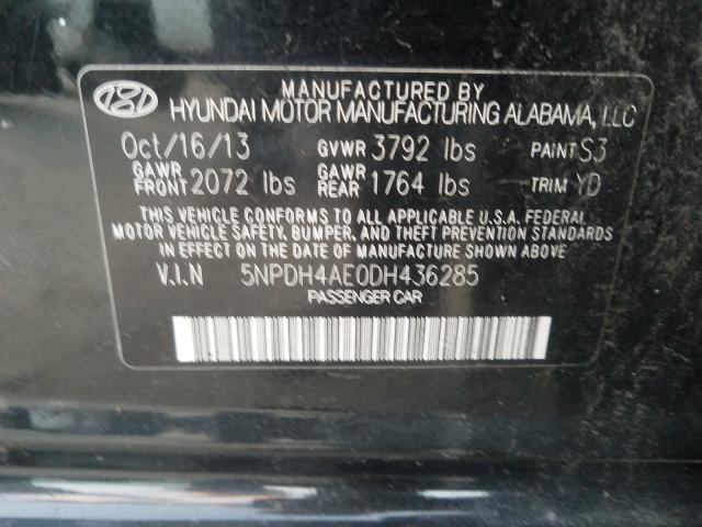 Photo 9 VIN: 5NPDH4AE0DH436285 - HYUNDAI ELANTRA GL 