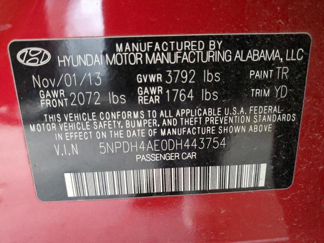 Photo 11 VIN: 5NPDH4AE0DH443754 - HYUNDAI ELANTRA GL 