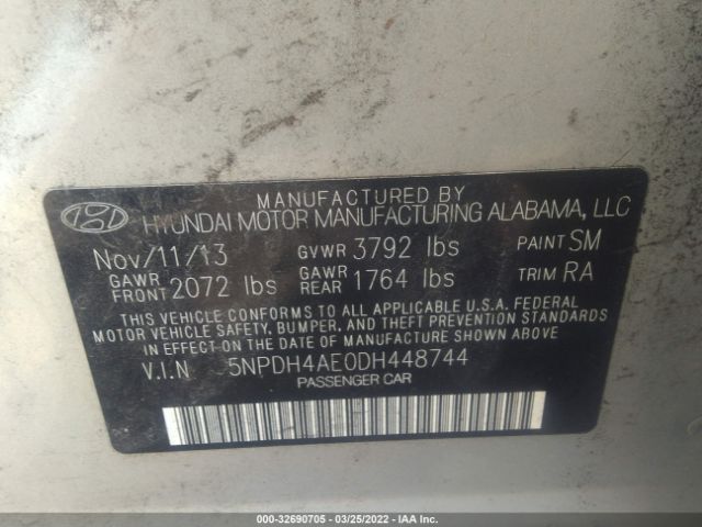 Photo 8 VIN: 5NPDH4AE0DH448744 - HYUNDAI ELANTRA 