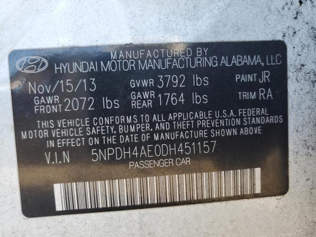 Photo 9 VIN: 5NPDH4AE0DH451157 - HYUNDAI ELANTRA GL 