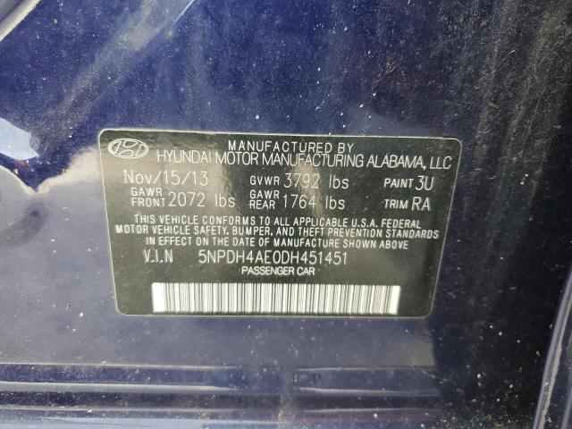 Photo 12 VIN: 5NPDH4AE0DH451451 - HYUNDAI ELANTRA GL 