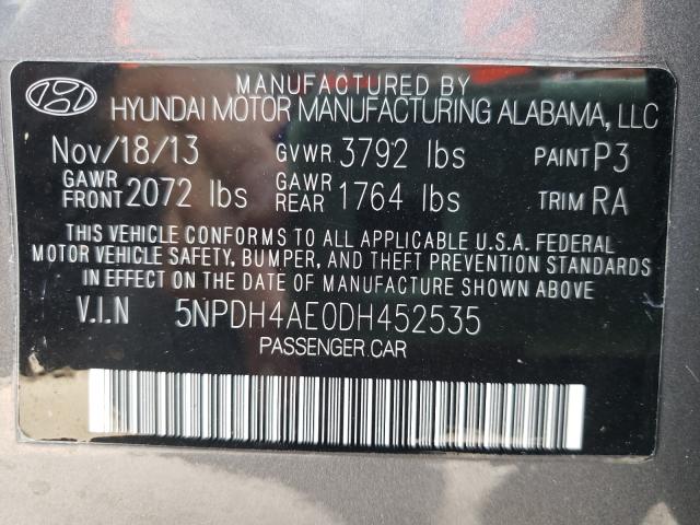 Photo 9 VIN: 5NPDH4AE0DH452535 - HYUNDAI ELANTRA GL 