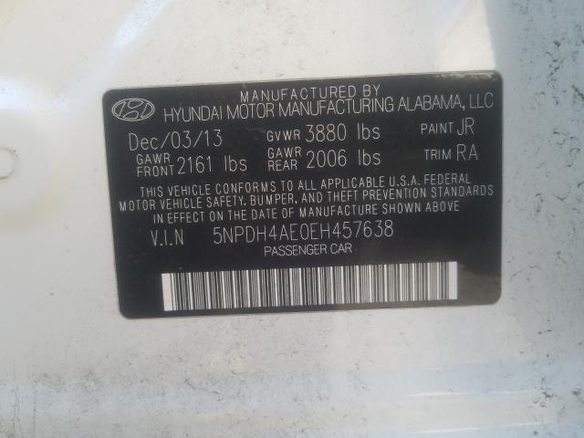 Photo 9 VIN: 5NPDH4AE0EH457638 - HYUNDAI ELANTRA SE 