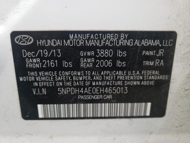 Photo 9 VIN: 5NPDH4AE0EH465013 - HYUNDAI ELANTRA 