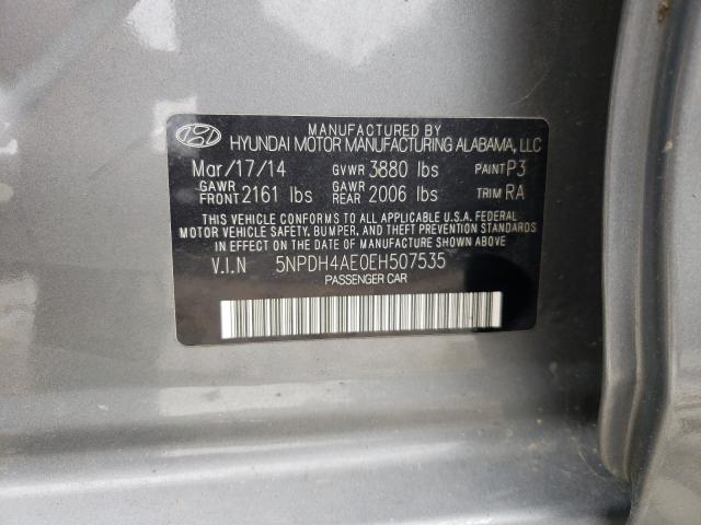 Photo 9 VIN: 5NPDH4AE0EH507535 - HYUNDAI ELANTRA SE 