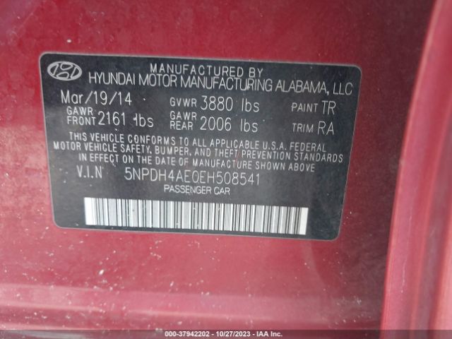 Photo 8 VIN: 5NPDH4AE0EH508541 - HYUNDAI ELANTRA 