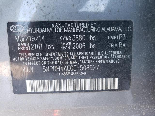 Photo 9 VIN: 5NPDH4AE0EH508927 - HYUNDAI ELANTRA SE 