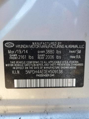 Photo 12 VIN: 5NPDH4AE0EH509138 - HYUNDAI ELANTRA 