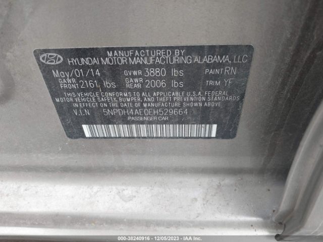 Photo 8 VIN: 5NPDH4AE0EH529664 - HYUNDAI ELANTRA 