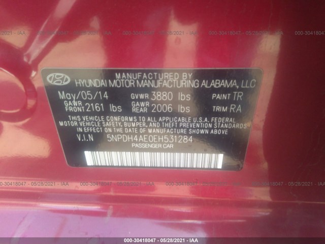 Photo 8 VIN: 5NPDH4AE0EH531284 - HYUNDAI ELANTRA 