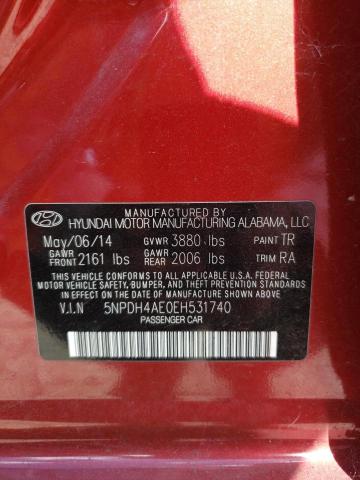 Photo 12 VIN: 5NPDH4AE0EH531740 - HYUNDAI ELANTRA 