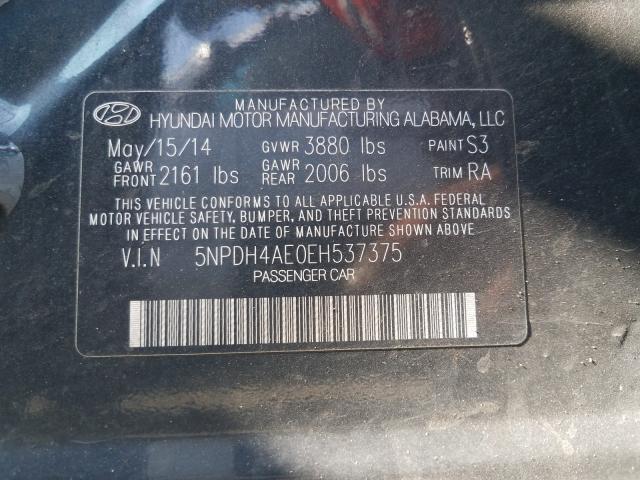 Photo 9 VIN: 5NPDH4AE0EH537375 - HYUNDAI ELANTRA SE 