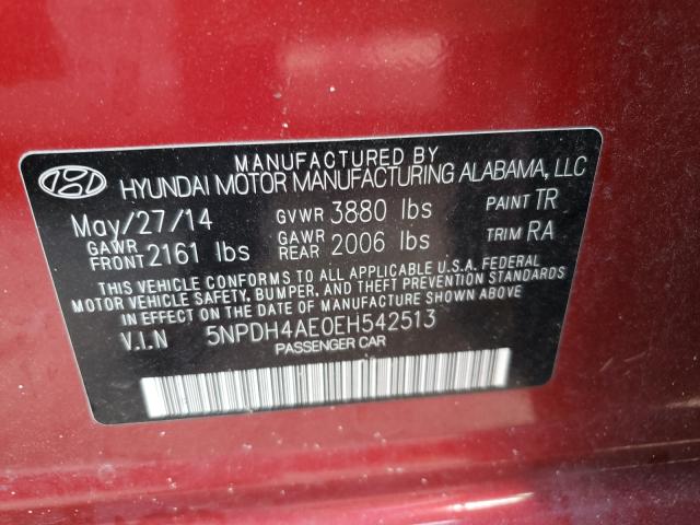 Photo 9 VIN: 5NPDH4AE0EH542513 - HYUNDAI ELANTRA SE 