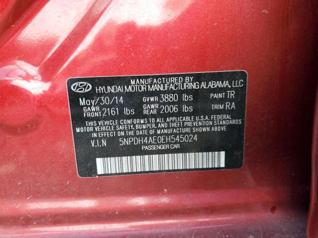 Photo 11 VIN: 5NPDH4AE0EH545024 - HYUNDAI ELANTRA SE 