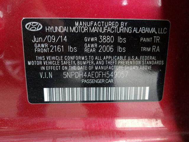 Photo 9 VIN: 5NPDH4AE0FH549057 - HYUNDAI ELANTRA SE 