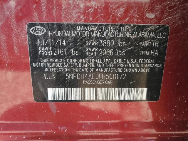 Photo 11 VIN: 5NPDH4AE0FH560172 - HYUNDAI ELANTRA 