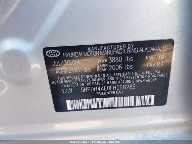 Photo 8 VIN: 5NPDH4AE0FH568286 - HYUNDAI ELANTRA 