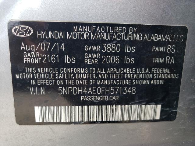 Photo 9 VIN: 5NPDH4AE0FH571348 - HYUNDAI ELANTRA SE 