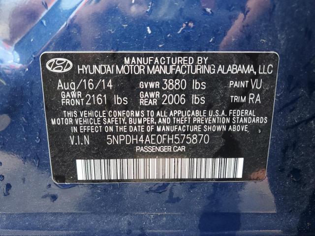 Photo 12 VIN: 5NPDH4AE0FH575870 - HYUNDAI ELANTRA 