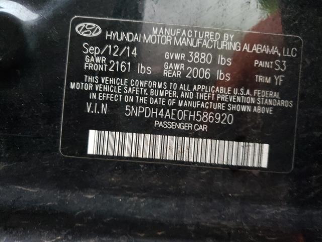 Photo 9 VIN: 5NPDH4AE0FH586920 - HYUNDAI ELANTRA SE 