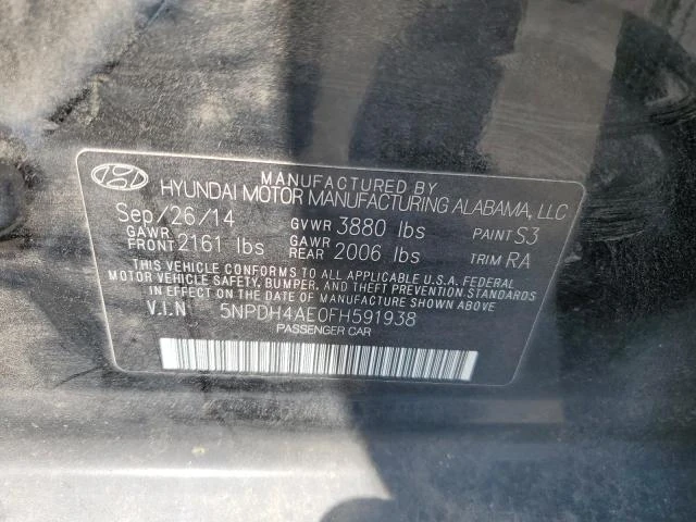 Photo 11 VIN: 5NPDH4AE0FH591938 - HYUNDAI ELANTRA SE 