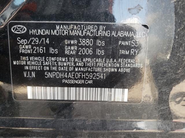 Photo 9 VIN: 5NPDH4AE0FH592541 - HYUNDAI ELANTRA SE 