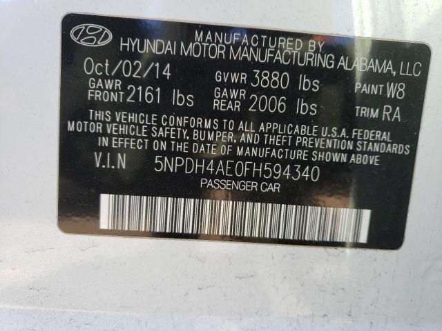 Photo 11 VIN: 5NPDH4AE0FH594340 - HYUNDAI ELANTRA SE 