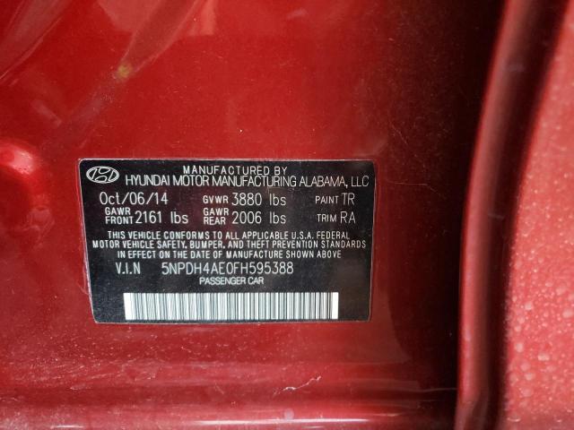 Photo 11 VIN: 5NPDH4AE0FH595388 - HYUNDAI ELANTRA 