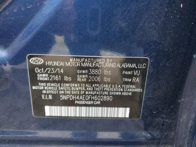 Photo 12 VIN: 5NPDH4AE0FH602890 - HYUNDAI ELANTRA SE 