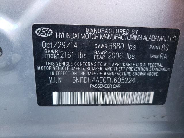 Photo 9 VIN: 5NPDH4AE0FH605224 - HYUNDAI ELANTRA SE 