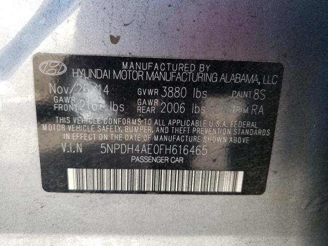 Photo 9 VIN: 5NPDH4AE0FH616465 - HYUNDAI ELANTRA SE 