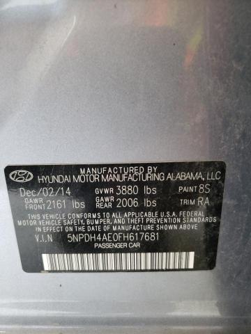 Photo 11 VIN: 5NPDH4AE0FH617681 - HYUNDAI ELANTRA SE 