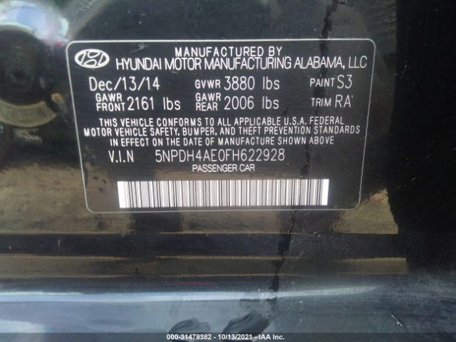 Photo 8 VIN: 5NPDH4AE0FH622928 - HYUNDAI ELANTRA 