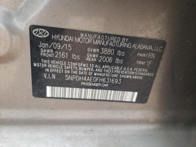 Photo 11 VIN: 5NPDH4AE0FH631693 - HYUNDAI ELANTRA SE 