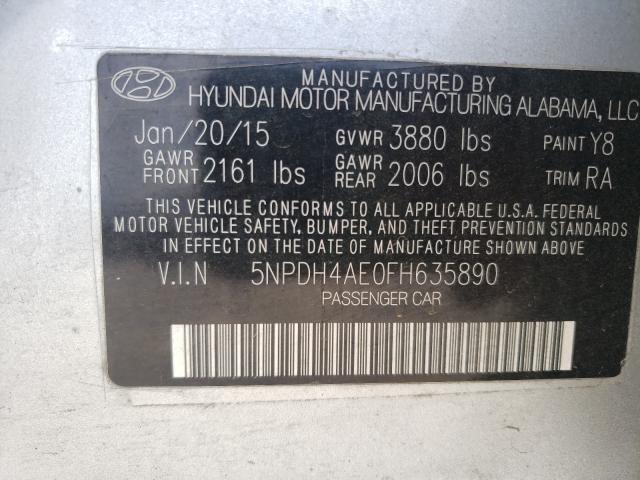 Photo 9 VIN: 5NPDH4AE0FH635890 - HYUNDAI ELANTRA SE 