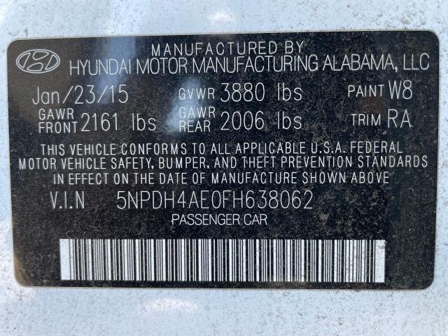 Photo 9 VIN: 5NPDH4AE0FH638062 - HYUNDAI ELANTRA SE 