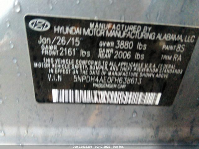 Photo 8 VIN: 5NPDH4AE0FH638613 - HYUNDAI ELANTRA 