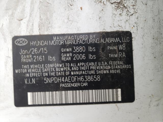 Photo 9 VIN: 5NPDH4AE0FH638658 - HYUNDAI ELANTRA SE 