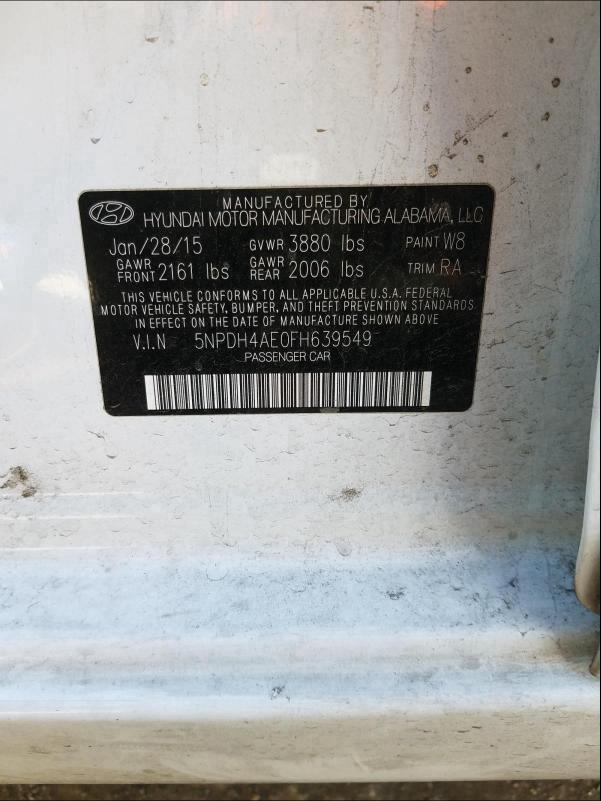 Photo 9 VIN: 5NPDH4AE0FH639549 - HYUNDAI ELANTRA 