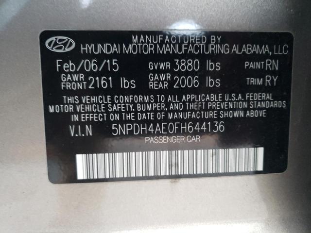 Photo 9 VIN: 5NPDH4AE0FH644136 - HYUNDAI ELANTRA SE 