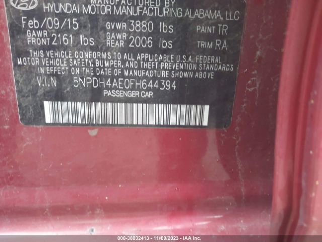 Photo 8 VIN: 5NPDH4AE0FH644394 - HYUNDAI ELANTRA 