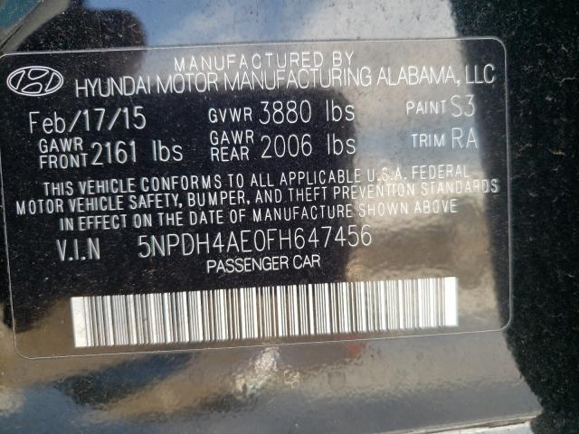 Photo 9 VIN: 5NPDH4AE0FH647456 - HYUNDAI ELANTRA SE 