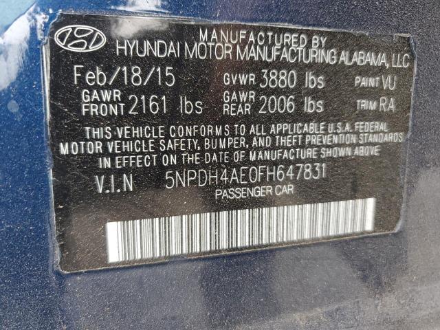 Photo 11 VIN: 5NPDH4AE0FH647831 - HYUNDAI ELANTRA SE 