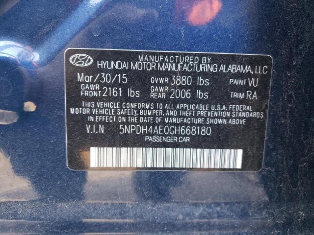 Photo 12 VIN: 5NPDH4AE0GH668180 - HYUNDAI ELANTRA SE 