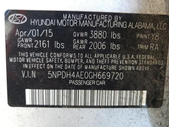 Photo 12 VIN: 5NPDH4AE0GH669720 - HYUNDAI ELANTRA 