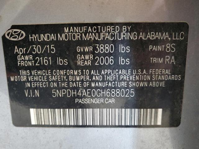 Photo 11 VIN: 5NPDH4AE0GH688025 - HYUNDAI ELANTRA 