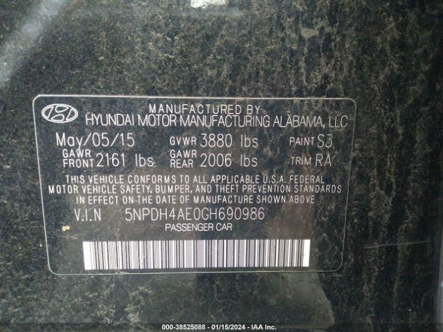 Photo 8 VIN: 5NPDH4AE0GH690986 - HYUNDAI ELANTRA 