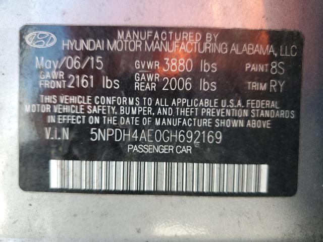 Photo 11 VIN: 5NPDH4AE0GH692169 - HYUNDAI ELANTRA SE 