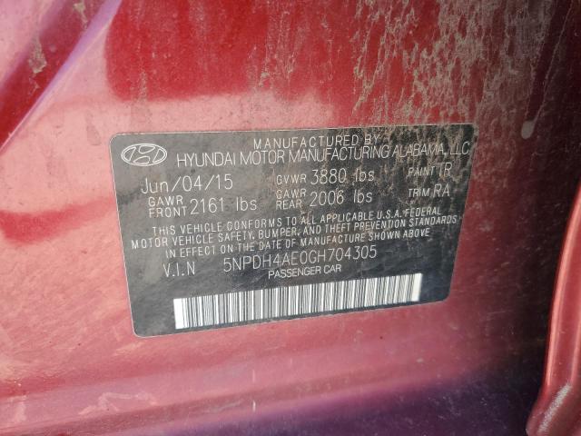 Photo 11 VIN: 5NPDH4AE0GH704305 - HYUNDAI ELANTRA SE 