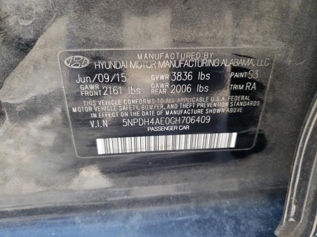 Photo 11 VIN: 5NPDH4AE0GH706409 - HYUNDAI ELANTRA 